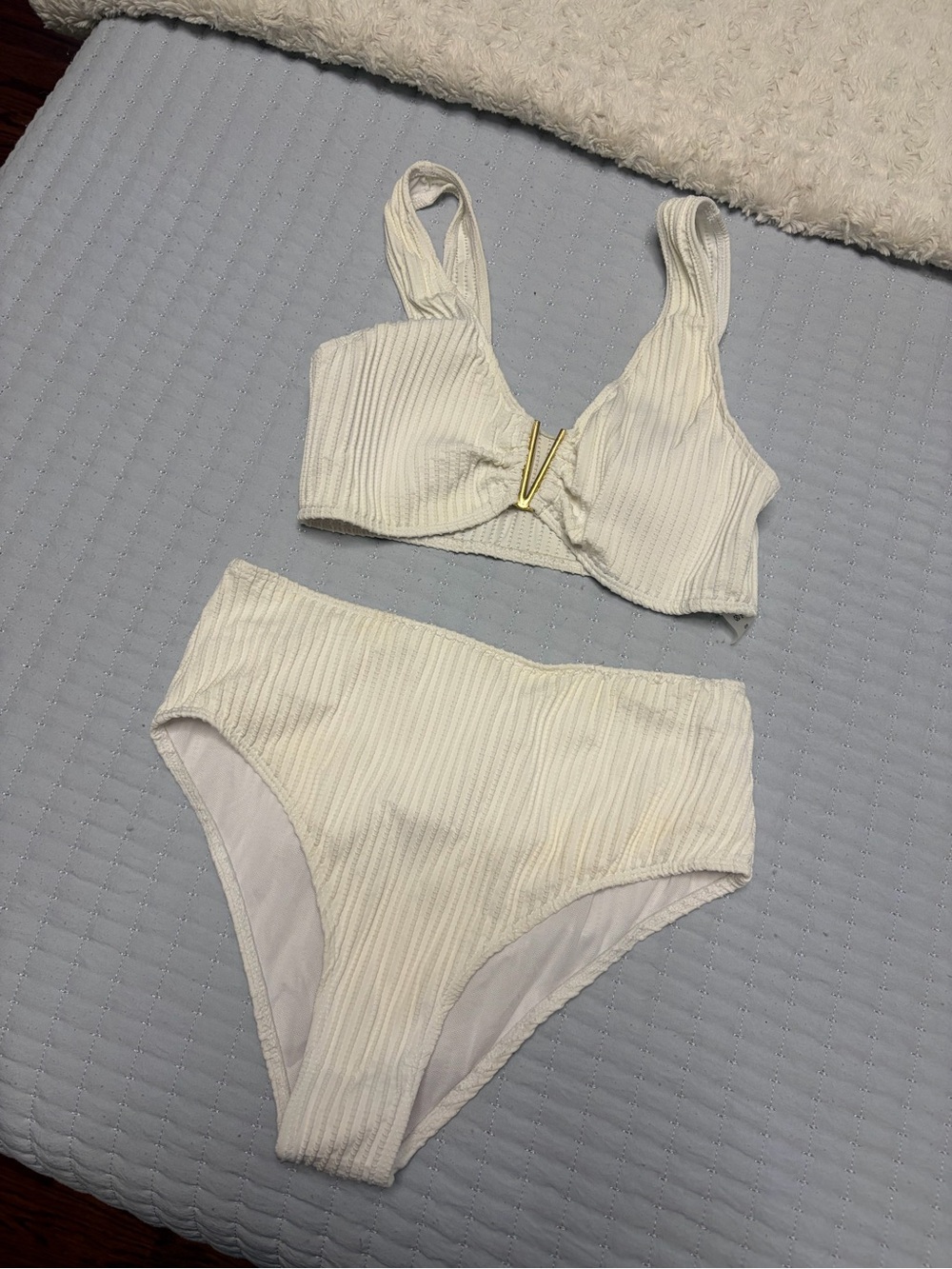 White High-Waist Bathing Suit